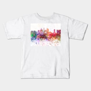 Algiers skyline in watercolor background Kids T-Shirt